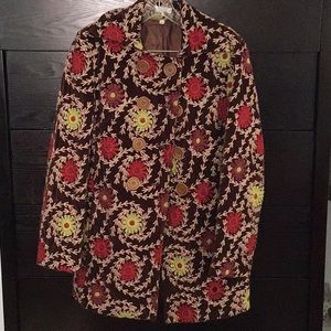 Di vita vintage embroidered velvet jacket size 8